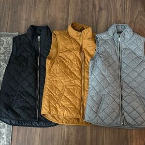 Old navy  Quilted Vests - Black, Gold, and Gray